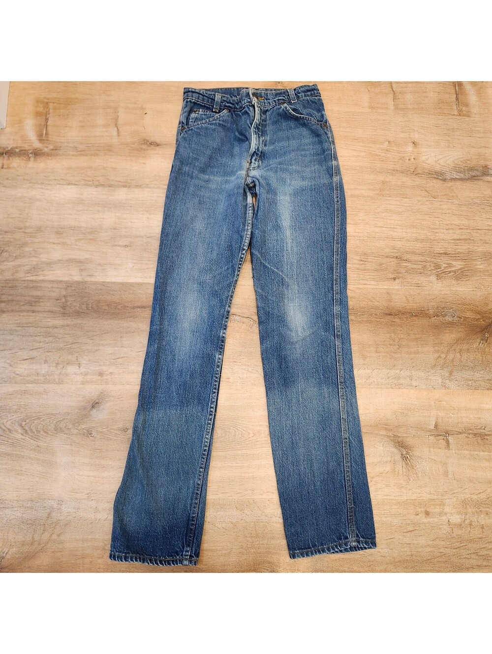 Vtg Levi's 551 Straight Leg Jeans Boys 12 27x32 USA Made Orange Tab White Patch
